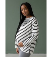 Джемпер для беременных ч/б полоска (р-р 44-50) (мм116)